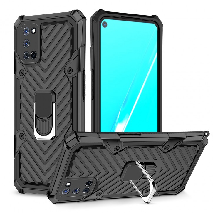 COOVY® Cover für Oppo A52 / A72 / A92 Hülle Case PC + TPU-Silikon, extra stark, Anti-Shock, Stand Funktion + Haltering + Magnethalter kompatibel | 