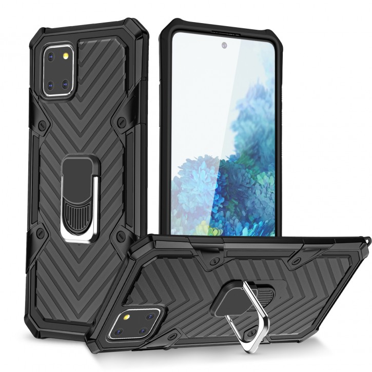 COOVY® Cover für Samsung Galaxy Note 10 Lite SM-N770F/DS Hülle Case PC + TPU-Silikon, extra stark, Anti-Shock, Stand Funktion + Haltering + Magnethalter kompatibel | 