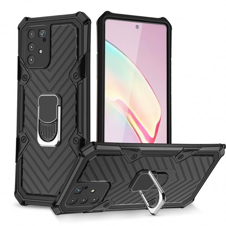 COOVY® Cover für Samsung Galaxy S10 Lite / SM-G770F/DS / A91 SM-A915F/DS Hülle Case PC + TPU-Silikon, extra stark, Anti-Shock, Stand Funktion + Haltering + Magnethalter kompatibel | 