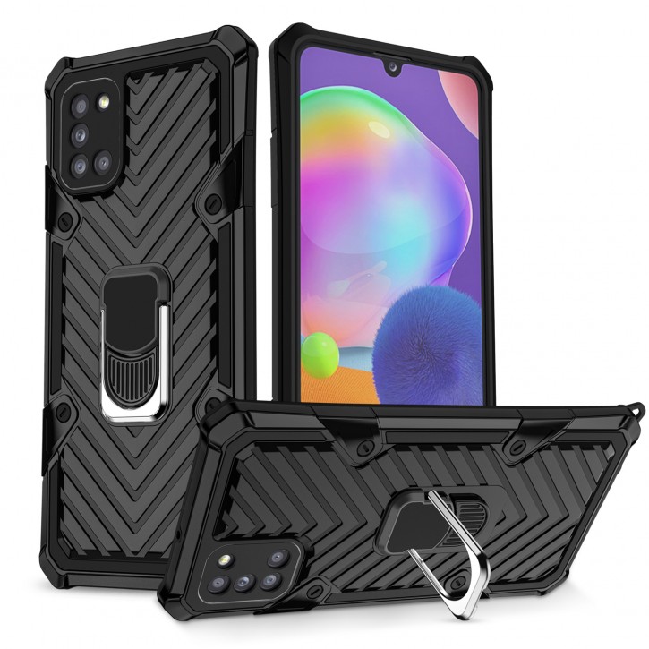 COOVY® Cover für Samsung Galaxy A31 SM-A315F/DS Hülle Case PC + TPU-Silikon, extra stark, Anti-Shock, Stand Funktion + Haltering + Magnethalter kompatibel | 