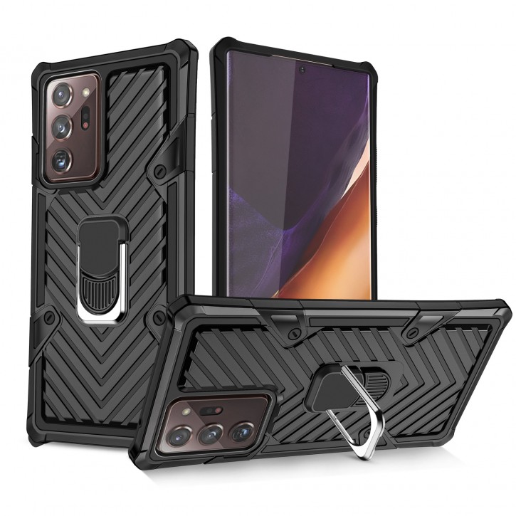 COOVY® Cover für Samsung Galaxy Note 20 Ultra  SM-N986B Hülle Case PC + TPU-Silikon, extra stark, Anti-Shock, Stand Funktion + Haltering + Magnethalter kompatibel | 