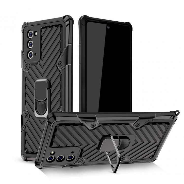 COOVY® Cover für Samsung Galaxy Note 20 SM-N980F/DS Hülle Case PC + TPU-Silikon, extra stark, Anti-Shock, Stand Funktion + Haltering + Magnethalter kompatibel | 