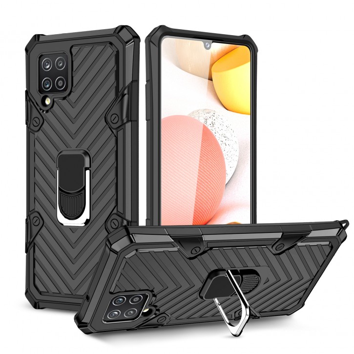 COOVY® Cover für Samsung Galaxy A42 5G SM-A426F Hülle Case PC + TPU-Silikon, extra stark, Anti-Shock, Stand Funktion + Haltering + Magnethalter kompatibel | 