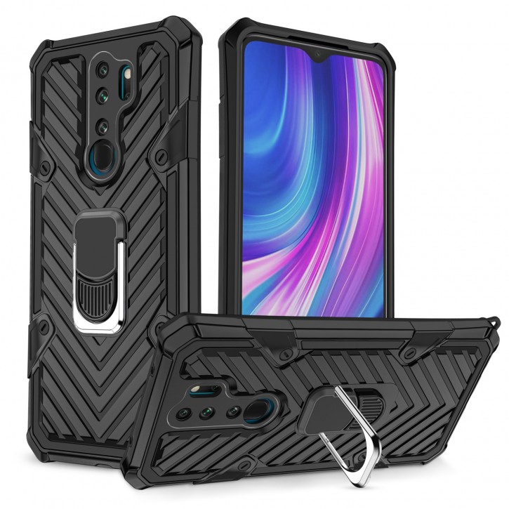 COOVY® Cover für Xiaomi Redmi Note 8 Pro Hülle Case PC + TPU-Silikon, extra stark, Anti-Shock, Stand Funktion + Haltering + Magnethalter kompatibel | 