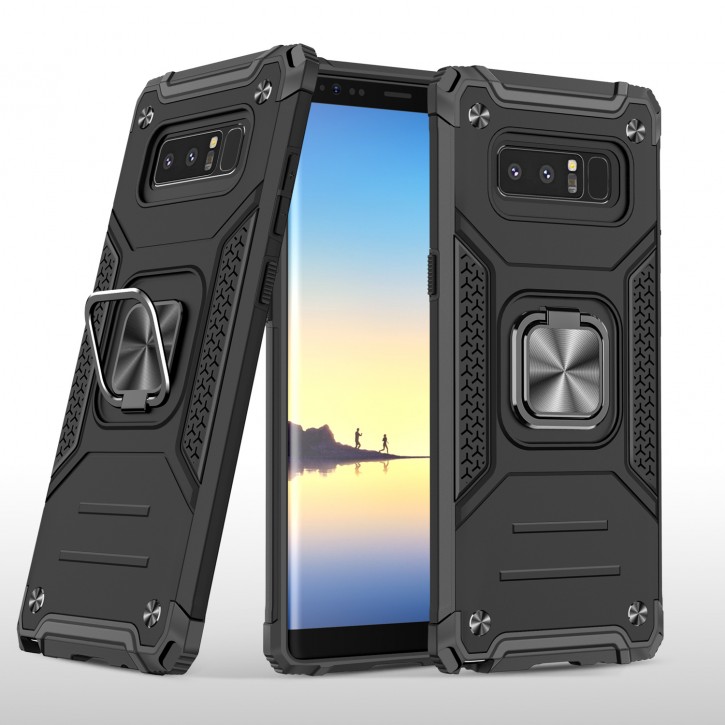COOVY® Cover für Samsung Galaxy Note 8 SM-N950 / SM-N950F / SM-N950FD Hülle Case PC + TPU-Silikon, extra stark, Anti-Shock, Stand Funktion + Haltering + Magnethalter kompatibel | 