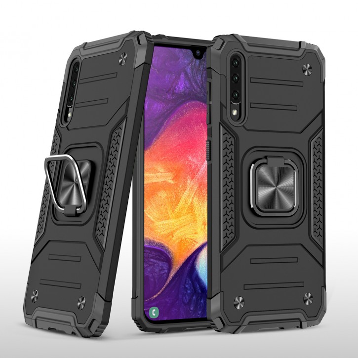 COOVY® Cover für Samsung Galaxy A50 SM-A505F/DS / A30s SM-A307FN/DS Hülle Case PC + TPU-Silikon, extra stark, Anti-Shock, Stand Funktion + Haltering + Magnethalter kompatibel | 