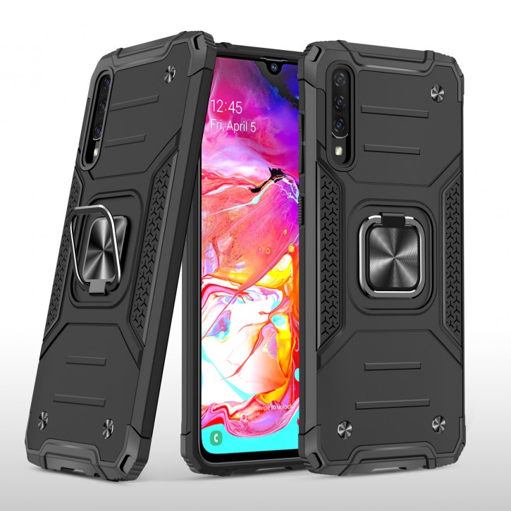 COOVY® Cover für Samsung Galaxy A70s / A70 SM-A707F/DS, SM-A707FN/DS Hülle Case PC + TPU-Silikon, extra stark, Anti-Shock, Stand Funktion + Haltering + Magnethalter kompatibel | 