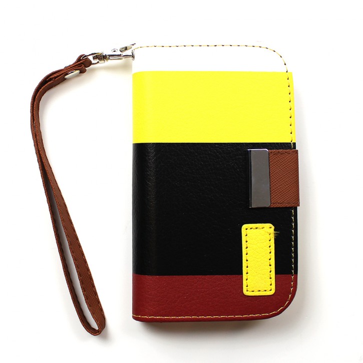 COOVY® DESIGN WALLET TASCHE CASE HÜLLE COVER SCHUTZ EC FACH FÜR Samsung Galaxy S3 MINI GT-i8200 GT-i8190 GT-i8195