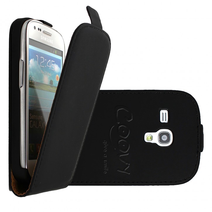 COOVY® Cover für Samsung Galaxy S3 MINI GT-i8200 GT-i8190 GT-i8195 Slim Flip Case Hülle Tasche Etui inklusive gratis Displayschutzfolie | 