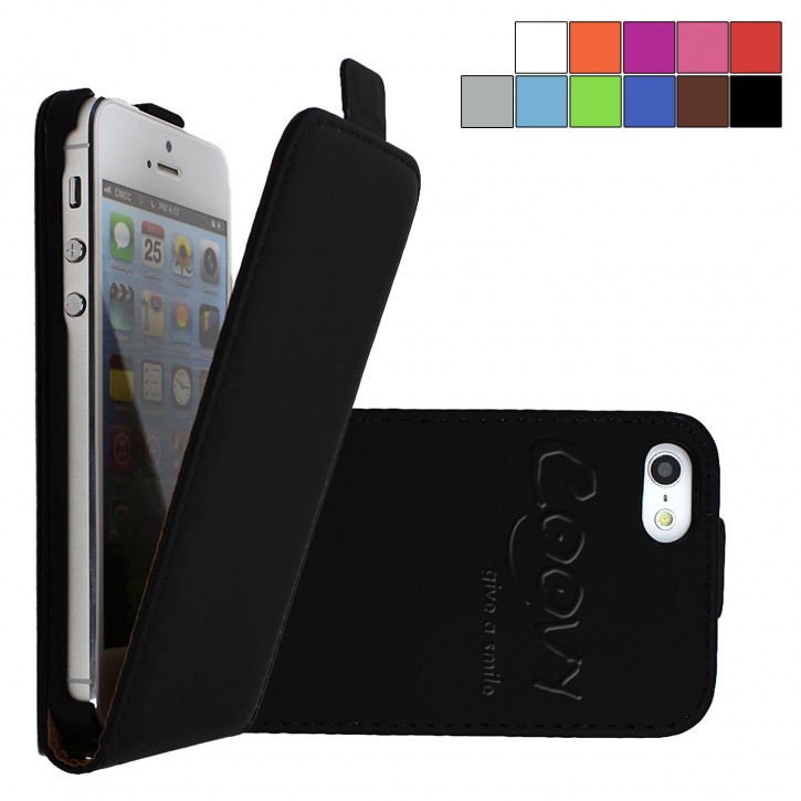 COOVY® Cover für Apple iPhone 5c Slim Flip Case Hülle Tasche Etui inklusive gratis Displayschutzfolie | 