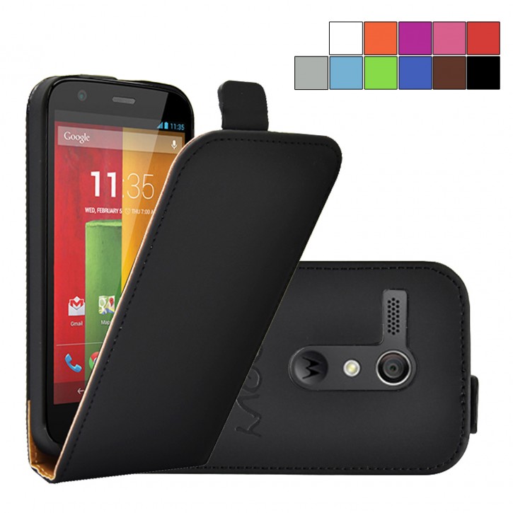 COOVY® Cover für Motorola Moto G XT1032 XT1033 (1. Generation Model 2013) Slim Flip Case Hülle Tasche Etui inklusive gratis Displayschutzfolie | 