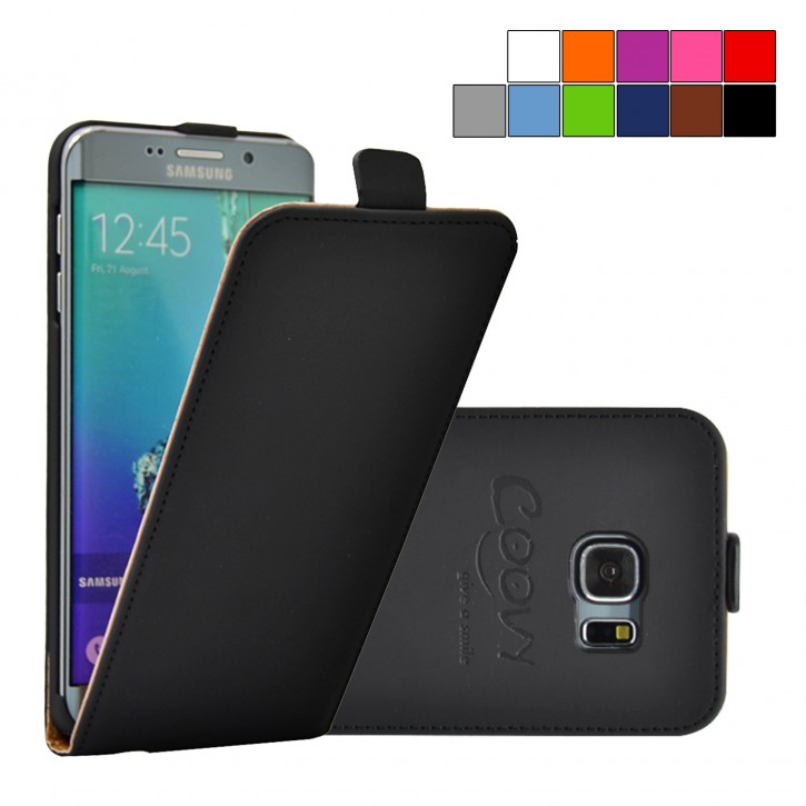 COOVY® Cover für Samsung Galaxy S6 EDGE + plus SM-G928F Slim Flip Case Hülle Tasche Etui inklusive gratis Displayschutzfolie | 