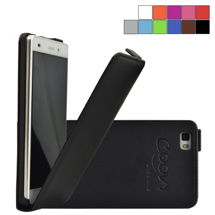 COOVY® Cover für Huawei P8 lite (Model 2015) Slim Flip Case Hülle Tasche Etui inklusive gratis Displayschutzfolie | 