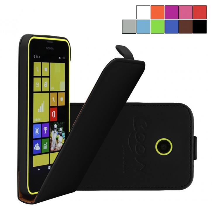 COOVY® Cover für Nokia Lumia 630 / 635 Slim Flip Case Hülle Tasche Etui inklusive gratis Displayschutzfolie | 